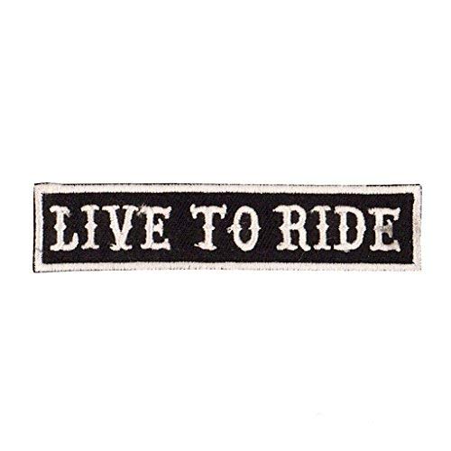 KUSTOM FACTORY - Parche con diseño de Live to Ride en blanco y negro