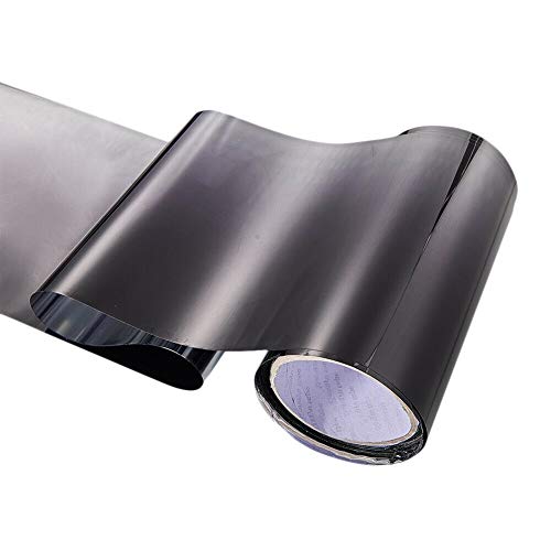 KUYHA PelíCula de Tintado para AutomóViles Parte Superior Parabrisas Delantero LáMina ProteccióN Solar Gradiente 20X150Cm (Negro)