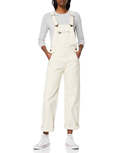 Lee Wide Bib pantalones de peto, Marfil (Off White Fr), Small para Mujer