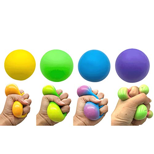 LICHENGTAI Stress Ball Fidget Toy, Stress Ball Pack, Fidget Toys Antistress, Fidget Toys Set, Stress Ball Fidget,Stress Ball Antiestres,Juguetes Antiestrés para Autismo (4 Piezas)