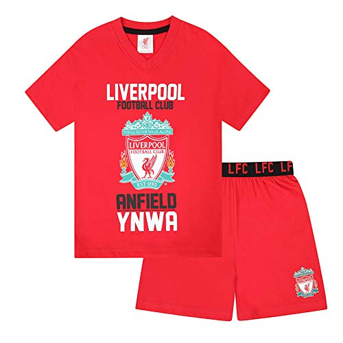 Liverpool FC - Pijama corto para niño - Producto oficial - Rojo - 12-13 años
