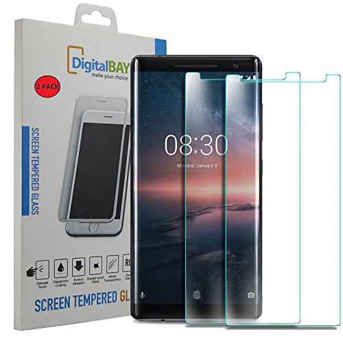 Lote de 2 protectores de pantalla de cristal templado para Nokia 8 Sirocco Digital Bay, protección antiarañazos y resistente