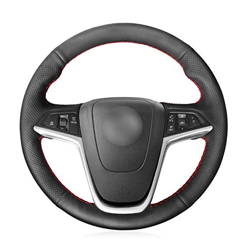 LYSHUI Black Leather Steering Wheel Cover,For Opel Astra J Mokka X Zafira C Insignia A CT Ampera I Cascada Meriva B