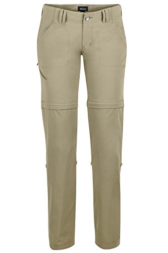 Marmot Wm's Lobo's Convertible Pants - Pantalones Largos para Mujer, Mujer, Pantalones Largos, 59100-7889-08, New Desert Khaki, 8