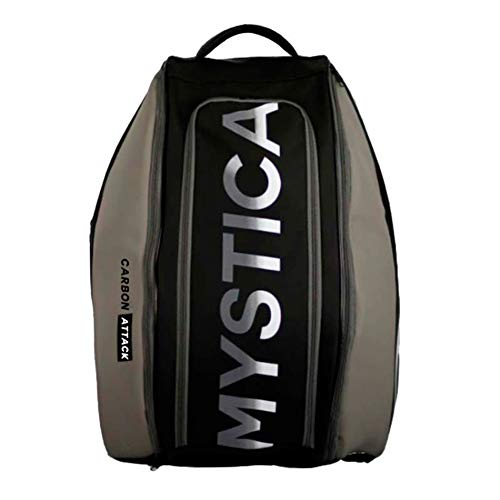 Mystica - Paletero Carbon Attack Gris, Mochila de Pádel, Impermeable y con Protección Acolchada