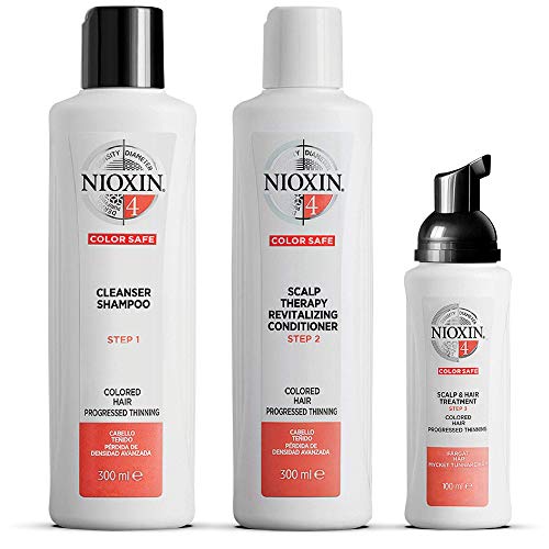 NIOXIN - Kit de 3 pasos - Tratamiento para Cabello Teñido que Proporciona el Doble de Densidad en unos Segundos (Champú 300 ml - Acondicionador 300 ml - Tratamiento 100 ml) - Sistema 4