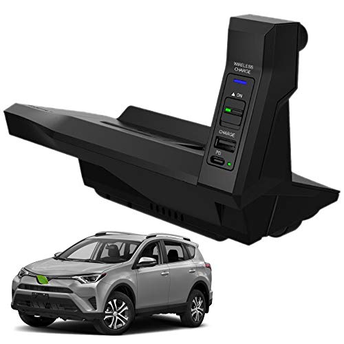 Nuevo Cargador Inalámbrico Coche Auto para Toyota 2013-2018 RAV4/RAV4 Hybrid Consola Central Panel, 15W Qi Carga Rápida Teléfono Cargador con USB y 18W PD para iPhone 12/11/X Samsung S20/S10 Nuevo Cargador Inalámbrico Coche Auto para Toyota 2013-2018 RAV4/RAV4 Hybrid Consola Central Panel, 15W Qi Carga Rápida Teléfono Cargador con USB y 18W PD para iPhone 12/11/X Samsung S20/S10