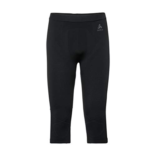 Odlo Evolution Warm - Pantalones 3/4 para Hombre, Color Negro y Gris Grafito, Talla XL