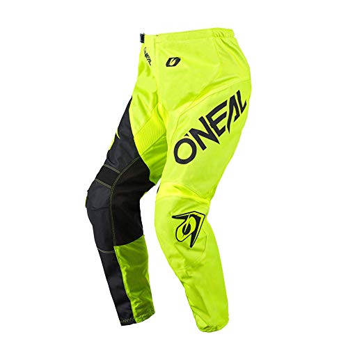 O'Neal | Pantalones de Motocicleta | Enduro Motocross | máxima Libertad de Movimiento, Transpirable y Duradero | Pantalones Elemento Racewear | Adultos | Amarillo Neón Negro | Talla 32/48