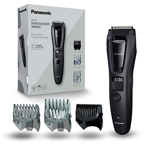 Panasonic ER-GB62-H503 - Recortadora Para Hombre Cuerpo, Barba Y Cabeza (3 En 1, Recargable, Acero Inoxidable, Batería Larga Duración, 39 Ajustes, 3 Accesorios Incluidos) negro