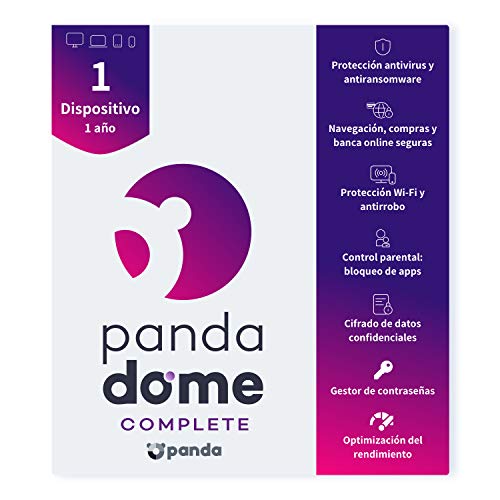 Panda Dome Complete 2021 – Antivirus | 1 Dispositivo | 1 año | VPN | Antiransomware | Control Parental | Banca Segura | Bloqueo Antirrobo | Gestor de Contraseñas | Encriptación de Archivos