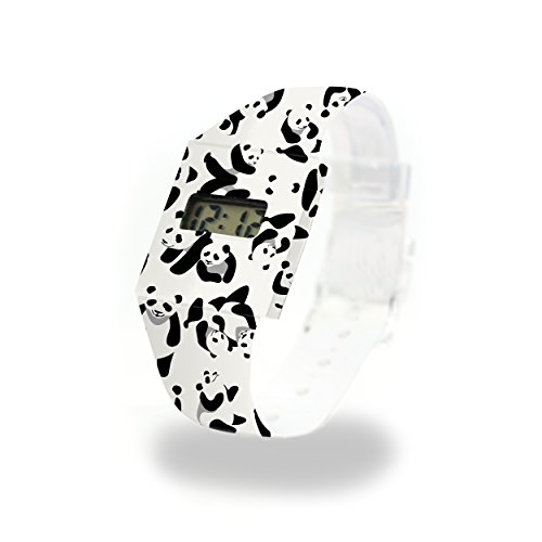 Panda, reloj de papel Paperlike Watch, reloj de pulsera digital en diseño moderno, de Tyvek® absolutamente resistente e impermeable, fabricado en Alemania, absolutamente resistente e impermeable.