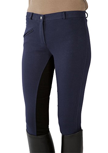 PFIFF 101197 - Pantalones de equitación para niño, Todo el año, 128 - Pantalón de equitación, Color Azul y Negro, Infantil, Color Azul y Negro, tamaño 128