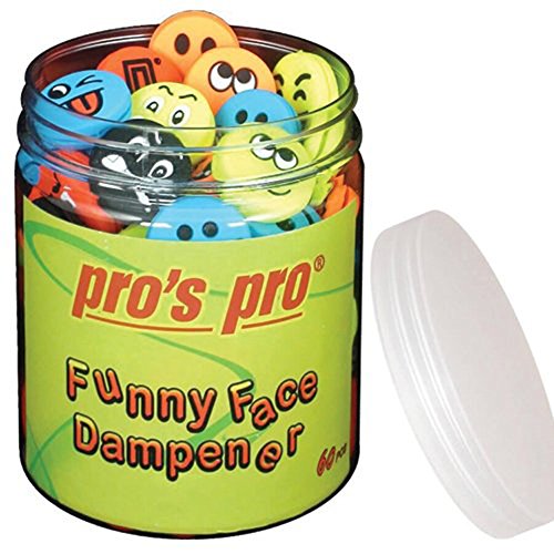 Pro 's Pro Funny Face Pack de 60 Antivibración para raquetas Pro 's Pro Funny Face Pack de 60 Antivibración para raquetas