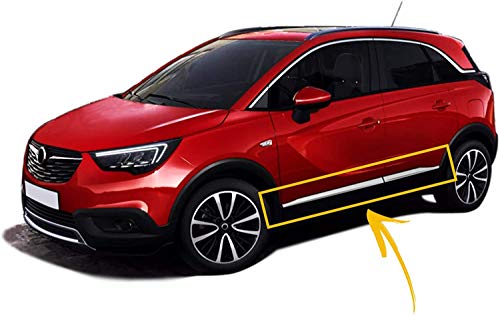 Protector de moldura para puerta lateral Opel Cross X 2017 en adelante de acero inoxidable cromado, 4 piezas