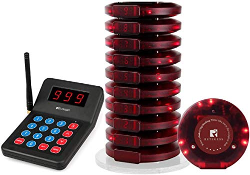 Retekess T119 Sistema de Llamada Inalámbrico, Mini Buscapersonas Restaurante, Llama al Cliente 10 Pager 55H 800m para Restaurante Hospital Plaza de Comidas Centro de Entretenimiento, no Concurrido Retekess T119 Sistema de Llamada Inalámbrico, Mini Buscapersonas Restaurante, Llama al Cliente 10 Pager 55H 800m para Restaurante Hospital Plaza de Comidas Centro de Entretenimiento, no Concurrido