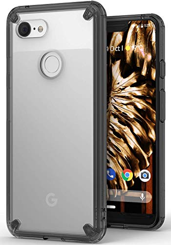 Ringke Fusion Compatible con Funda Google Pixel 3 XL Clear PC Transparente Back TPU Bumper Biselado Bezels Scratch Protection Cubierta Forma Natural para Google Pixel 3 XL (2018) - Smoke Black