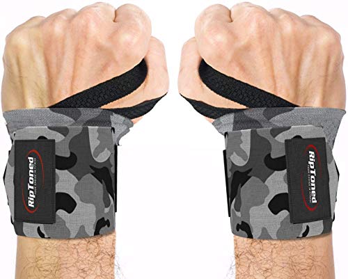 Rip Toned Wrist Wraps 18" Professional Grade with Thumb Loops - Wrist Support Braces for Men & Women - Weight Lifting, Xfit, Powerlifting, Strength Training - Bonus Ebook