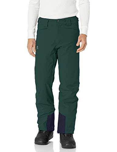 SALOMON Icemania Pant M Pantalón de esquí, Mezcla de sintéticos, Hombre, Verde (Green Gables), L