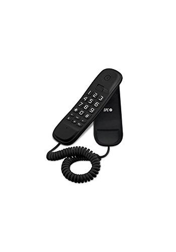 SPC Original Lite teléfono fijo color negro sobremesa y mural fácil de usar con 2 memorias directas, rellamada al último número marcado y función mute