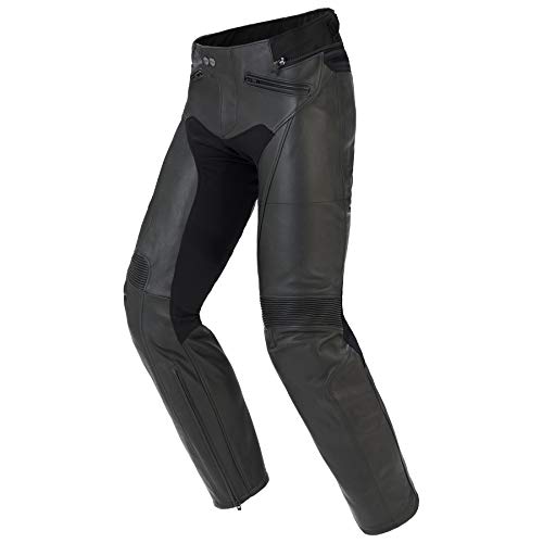Spidi RR Naked - Pantalones de piel para motorista, color negro, talla 56
