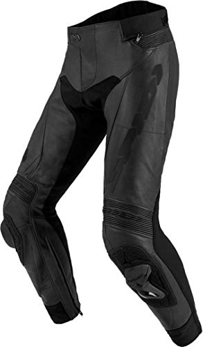 Spidi RR Pro 2 Pantalones de piel para motocicleta, color negro, talla 46