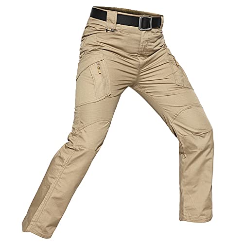 SR-Keistog Pantalones Militares Impermeables Rip-Stop tácticos de Camuflaje para Hombre SWAT Army Combat Cargo Pantalones Bolsillos Pantalones de Camuflaje Khaki 5XL