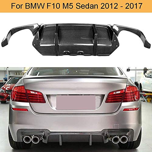 TBJDM Difusor del paragolpes Trasero del Coche de Fibra de Carbono Adecuado para BMW f10 m5 Sedan 2012-2017 alerón Labial del Parachoques del Coche de Fibra de Carbono