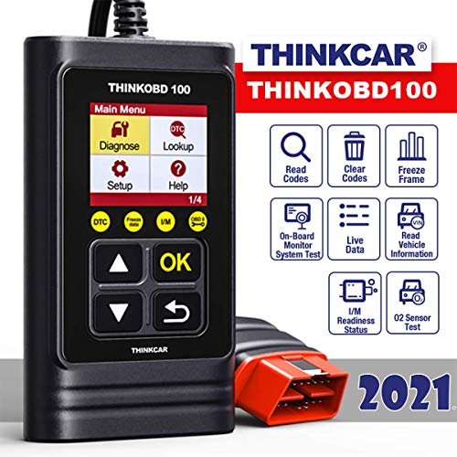ThinkOBD 100 OBD2 Borrado de Códigos Error del Motor del Automóvil Apagado MIL y Prueba ITV con búsqueda de DTC Universal EOBD Motor y Emisiones [ Nuevo 2020 ]