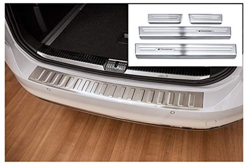 tuning-art L383-XF502-4 Protección Parachoques y de umbral para VW Passat B8 FL Combi, Color:Plata