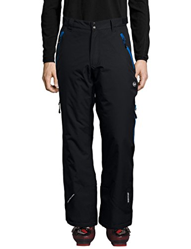 Ultrasport Professional Pantalones funcionales de esquí y snowboard Amud para hombre, con Ultraflow 5000 y sistema de rescate RECCO, Negro/Azul, M