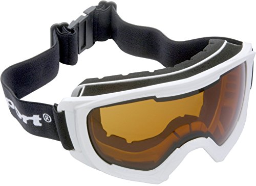 Ultrasport Race Edition Gafas de esquí, Unisex, Blanco/Lente: Naranja, Talla única