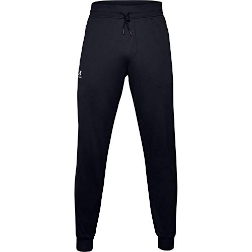 Under Armour Sportstyle Tricot Jogger Pantalones, Hombre, Negro (Black/White), L