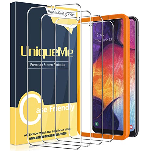 UniqueMe [4 Pack] Protector de Pantalla Compatible con Samsung Galaxy A50 / Samsung Galaxy M31, Vidrio Templado [9H Dureza] HD Film Sin Burbujas Anti-Arañazos Cristal Templado