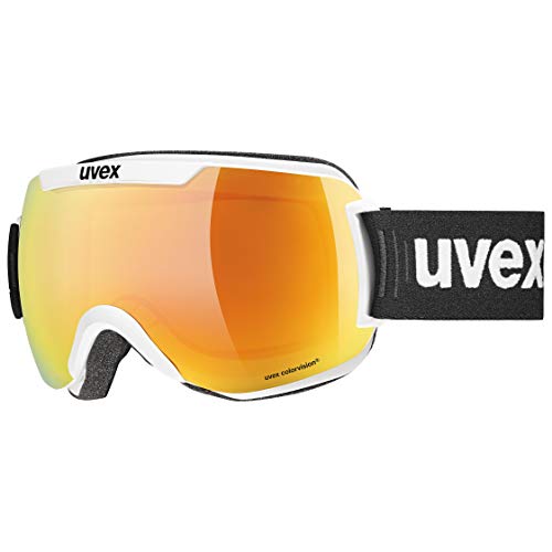 Uvex Downhill 2000 CV Gafas de esquí, Adultos Unisex, White Mat-Black/Orange-Green, One Size