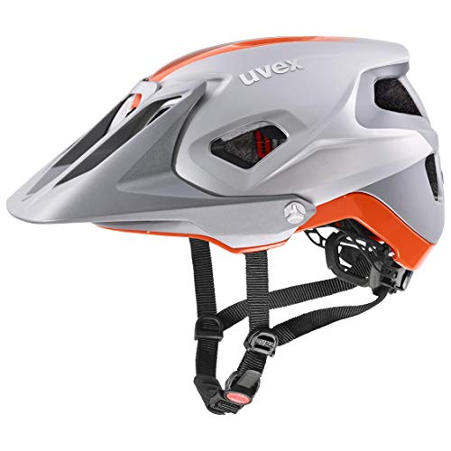 Uvex Quatro integrale Casco de Bicicleta, Unisex-Adult, Silver-Orange Mat, 56-61 cm