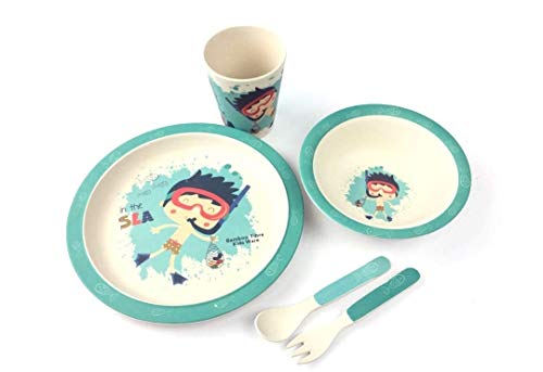 Vajilla Bambu Infantil Vajilla Fibra de Bambú Niños y Bebés 5 Piezas - Material Ecologico, Reciclable - Apto para Lavavajillas - Pack Eco, Bio, sin BPA (Bamboo) - Con Plato, Tazon, Vaso y Cubiertos Vajilla Bambu Infantil Vajilla Fibra de Bambú Niños y Bebés 5 Piezas - Material Ecologico, Reciclable - Apto para Lavavajillas - Pack Eco, Bio, sin BPA (Bamboo) - Con Plato, Tazon, Vaso y Cubiertos