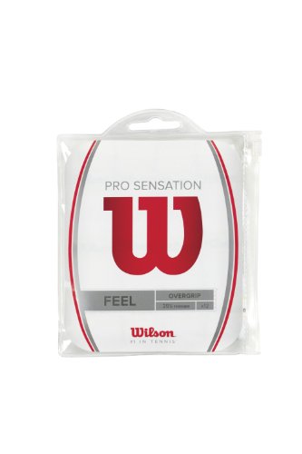 Wilson Pro Overgrip Sensation Empuñadura, 12 Unidades, Unisex, Blanco, One Size