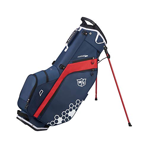 Wilson Staff Feather Stand Bag Bolsa de Golf, Soporte Integrado, 1.7 kg, Unisexo-Adulto, Azul/Rojo/Blanco, Talla única