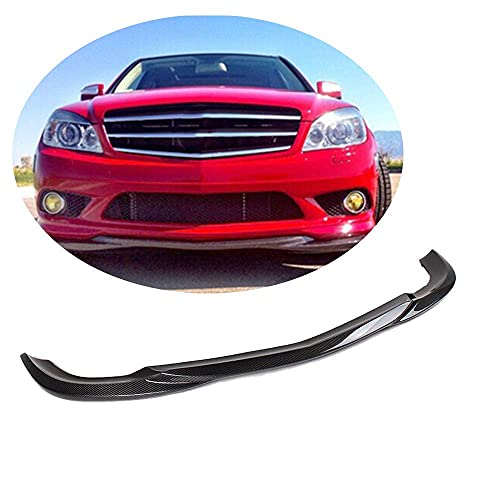 YMSHD Parachoques Delantero Labio Apto para Mercedes para Benz C Clase W204 C300 C400 sedán Deportivo 2008-2011 Fibra de Carbono CF mentón Spoiler Divisor Labio Delantero