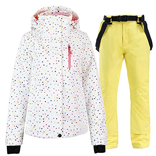 YUANZHU Conjunto De Pantalones De Chaquetas De Esquí Impermeables para Mujer para Esquiar, Hacer Snowboard, Chaqueta con Capucha Transpirable Y Resistente Al Viento,5,M YUANZHU Conjunto De Pantalones De Chaquetas De Esquí Impermeables para Mujer para Esquiar, Hacer Snowboard, Chaqueta con Capucha Transpirable Y Resistente Al Viento,5,M