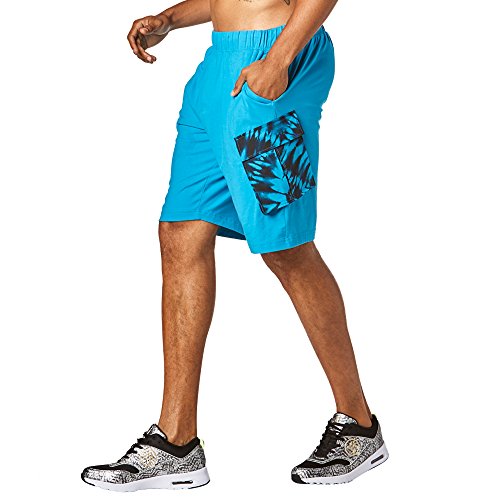 Zumba Fitness® Pantalones Cortos de Entrenamiento para Hombre con Parte Inferior de Dancing Warrior, Hombre, para Hombres, 888562133219, Sea of Blue, Extra-Small