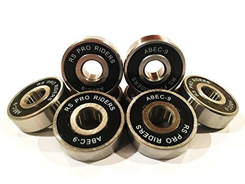 16 x Noir Abec 9 627 (7 x 22 x 7 mm) RS Pro Riders Skate Roulements Roller Derby de hockey