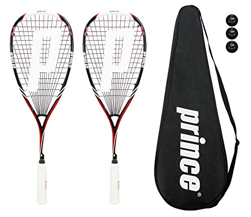 2 x Prince Pro Airstick Lite 550 de squash raquetas + 3 Pelotas de squash Dunlop Pro 2 x Prince Pro Airstick Lite 550 de squash raquetas + 3 Pelotas de squash Dunlop Pro