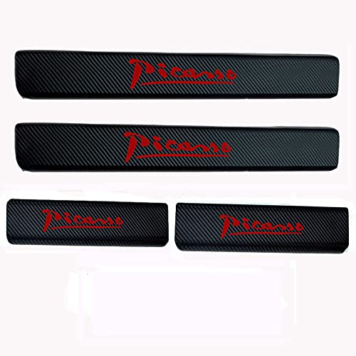 4 piezas impermeable de fibra de carbono para puerta de coche pegatina para Citroen Citroen Xsara C4 C3 Picasso,accesorios de protección para automóviles, para evitar arañazos