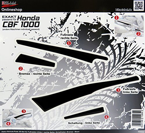 550005 de VA Base y pedales 3d Protección de pads 3d Black para Honda CBF 1000