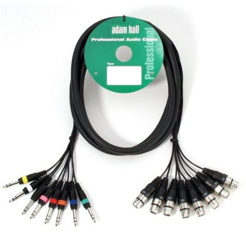 Adam Hall 5 m 8 x 6,3 mm de audio con conector Jack a XLR macho 8 x Cable polos