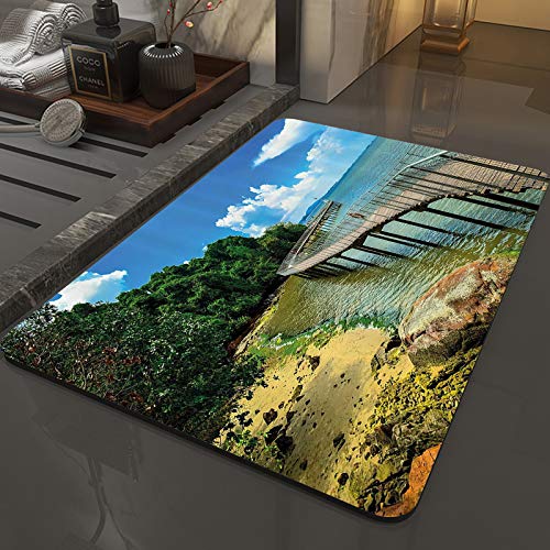 Alfombra Antideslizante Alfombra,Costero, paseo marítimo en el puente de la isla de Singapur Vista rural ,Espuma de Memoria Piso Baño Alfombra Absorber Alfombra de baño Suave Alfombra de baño 50x80 cm Alfombra Antideslizante Alfombra,Costero, paseo marítimo en el puente de la isla de Singapur Vista rural ,Espuma de Memoria Piso Baño Alfombra Absorber Alfombra de baño Suave Alfombra de baño 50x80 cm