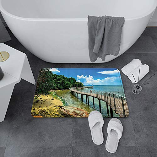 Alfombrilla de Baño Antideslizantes de 60X100 cm,Costero, paseo marítimo en el puente de la i,Tapete para el Piso Lavable a Máquina con Microfibras Suaves Absorbentes de Agua para Bañera, Ducha y Baño Alfombrilla de Baño Antideslizantes de 60X100 cm,Costero, paseo marítimo en el puente de la i,Tapete para el Piso Lavable a Máquina con Microfibras Suaves Absorbentes de Agua para Bañera, Ducha y Baño