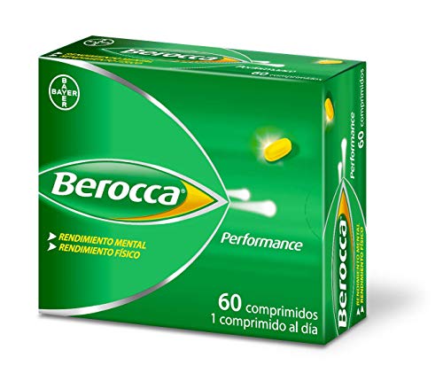 Berocca Performance Complejo de Vitaminas y Minerales Sin Cafeína, Contribuye al Rendimiento Mental y Físico, 60 Comprimidos